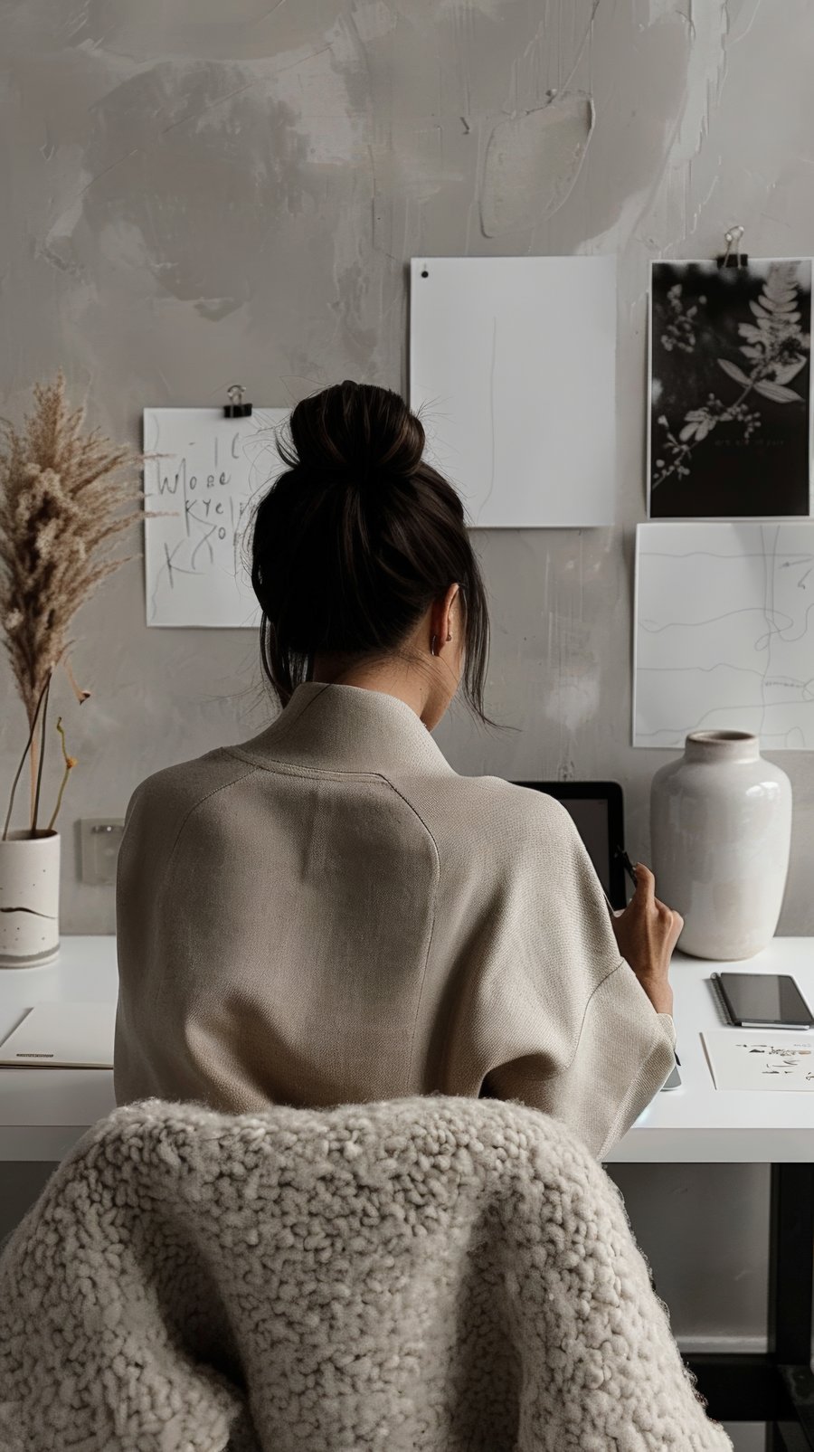 Mujer creando su vision board